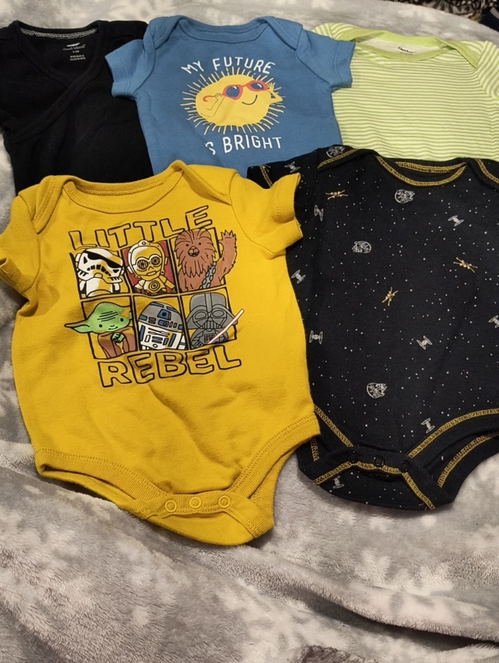 Bundle Of 5 Mixed Brand Including Star Wars Onesies In 0-3 Months, EUC